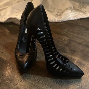 BCBG Elegant Black Cutout Heels